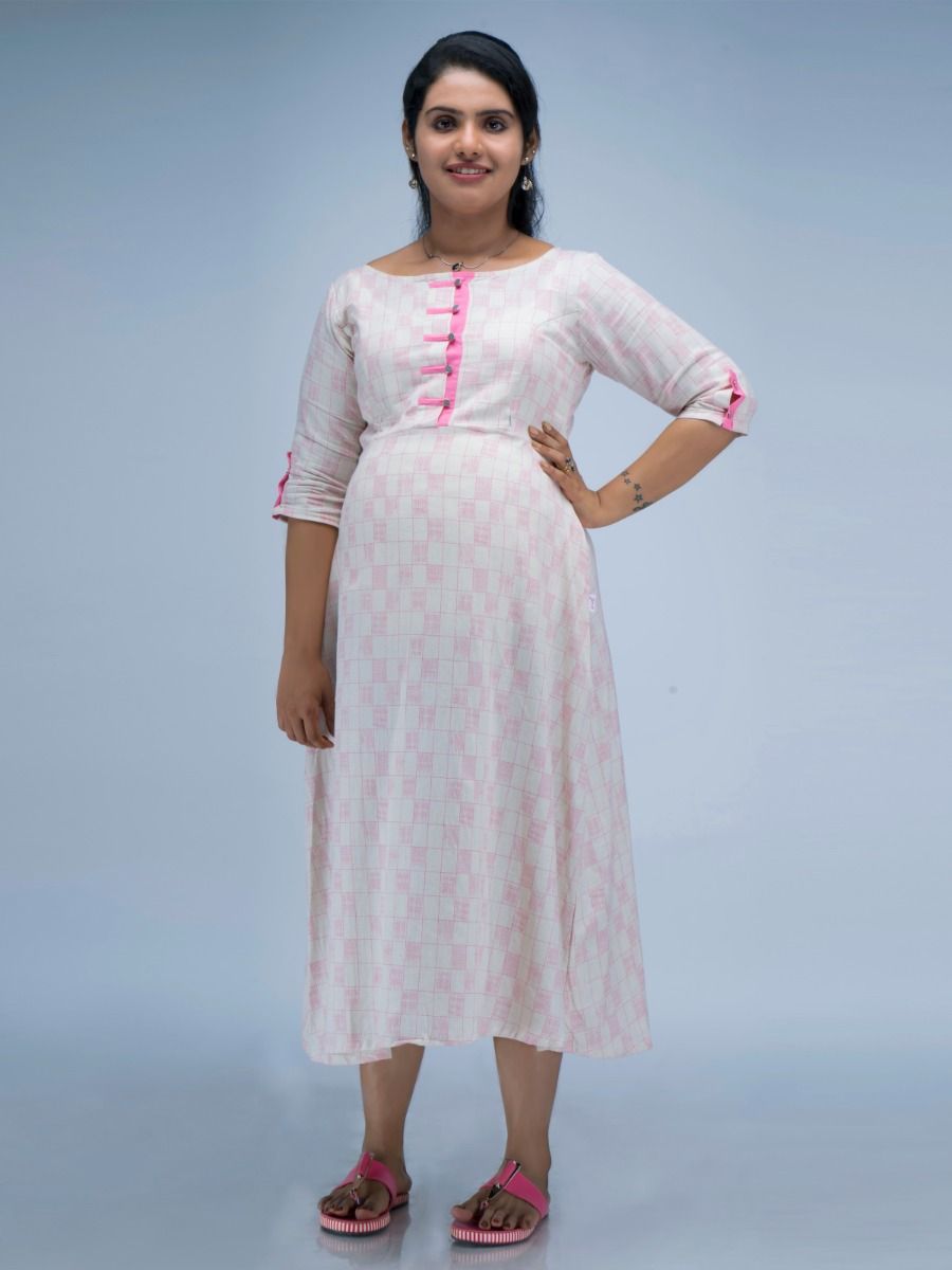 Maternity Midi Dress Geet Pink