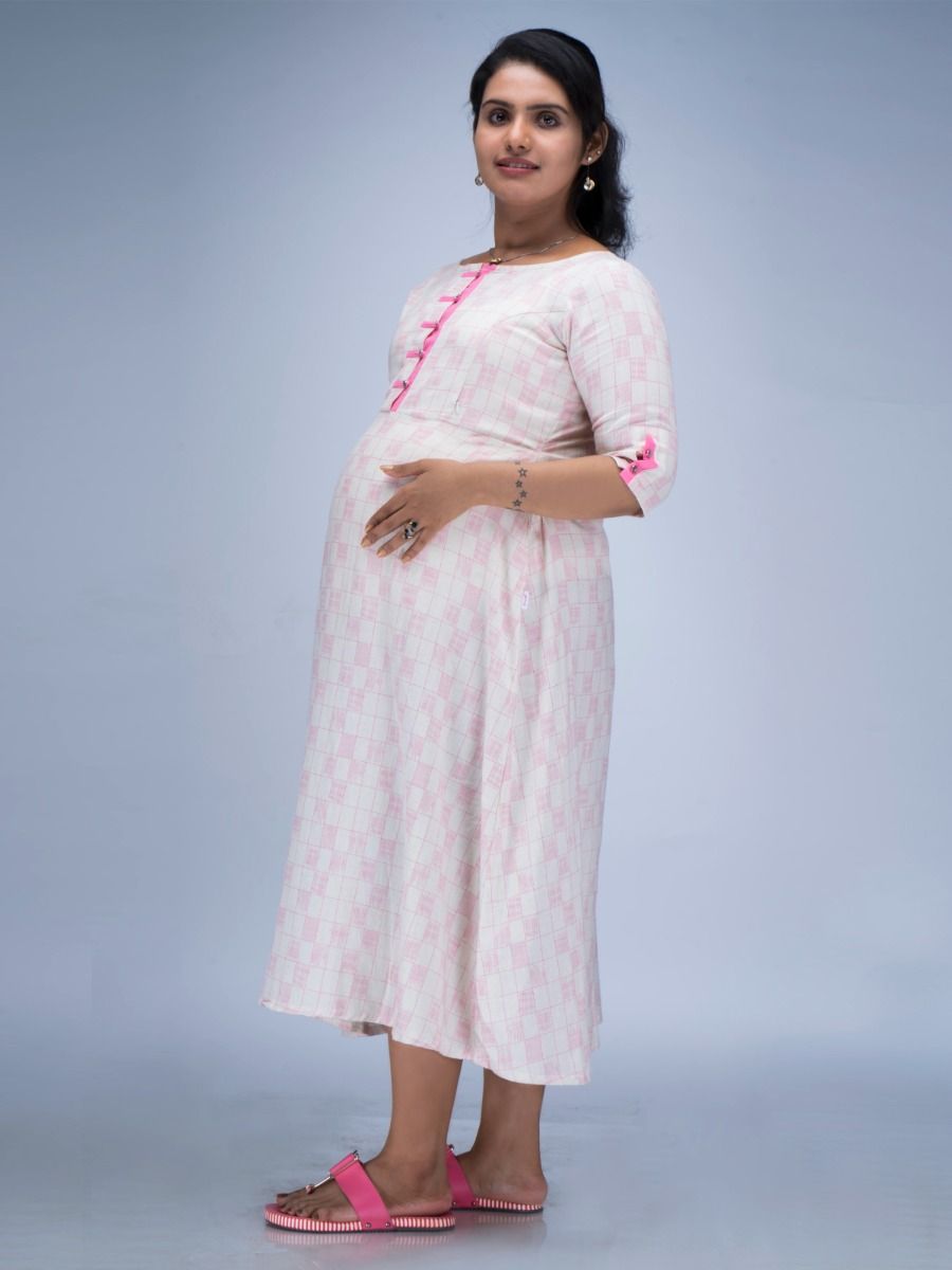 Maternity Midi Dress Geet Pink