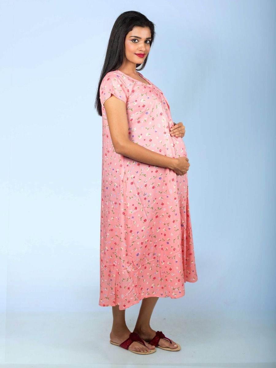 Nursing Nightie Short( Tilla peach)
