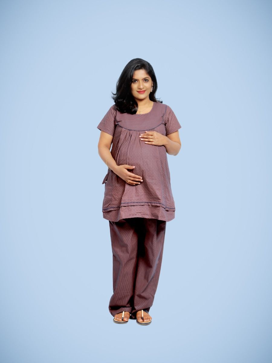 Maternity Pyjama Suits-Juliet Blue