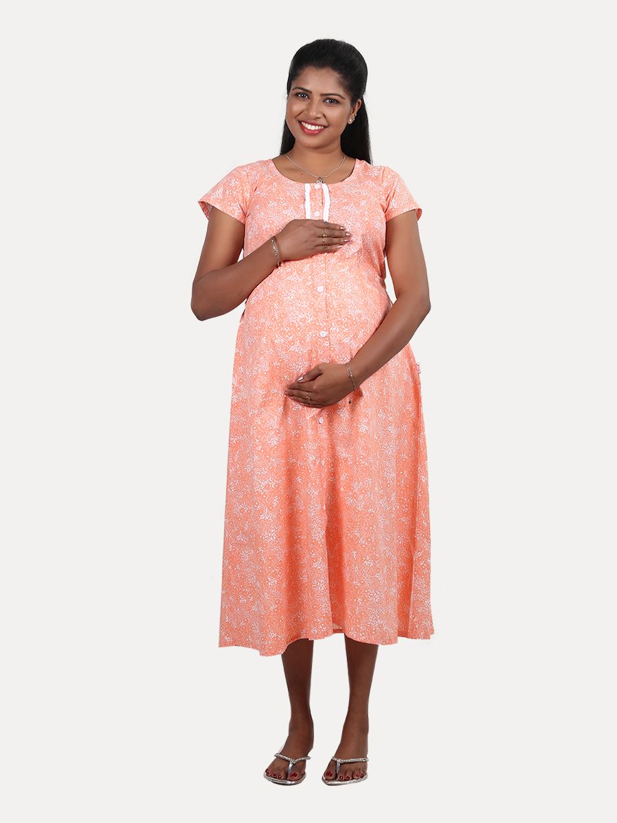 Nursing Nightie Short with FREE MASK( Mia Peach)