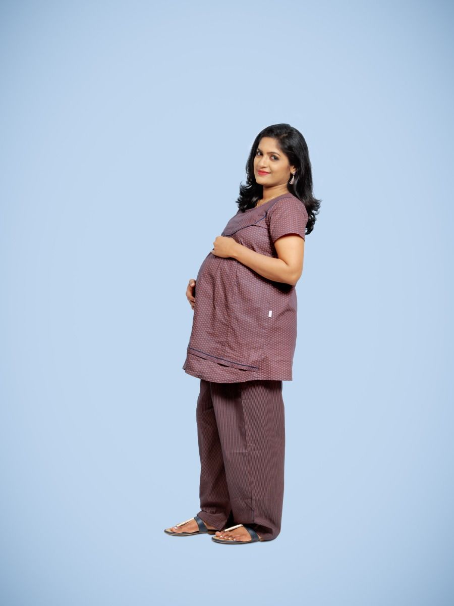 Maternity Pyjama Suits-Juliet Blue