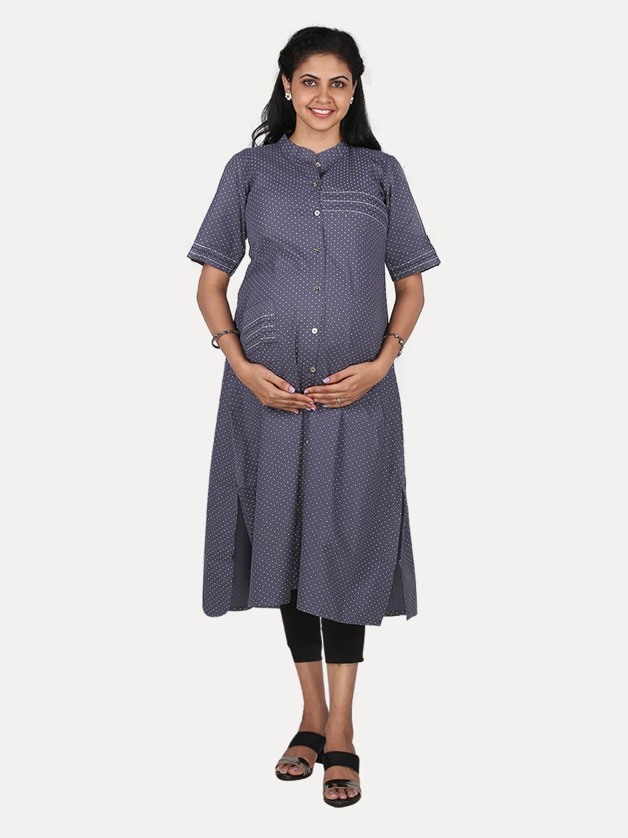 Maternity Kurta with FREE MASK(Ethel Ash)