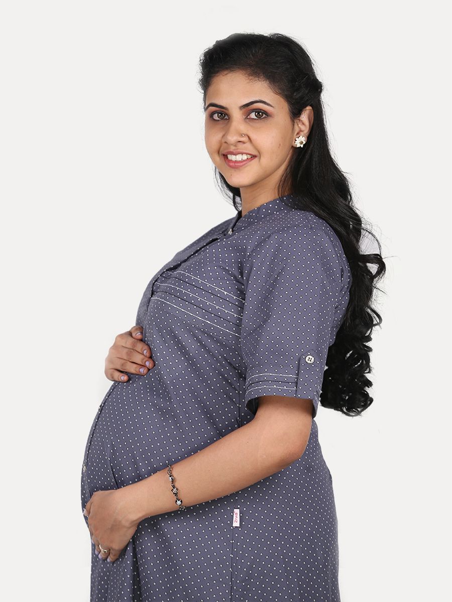 Maternity Kurta with FREE MASK(Ethel Ash)