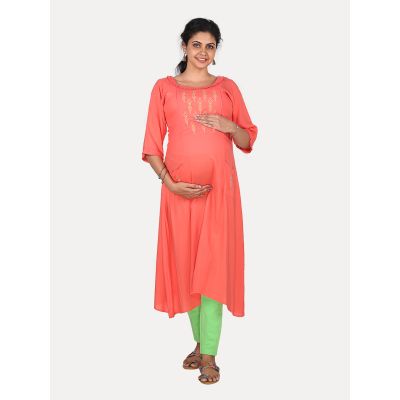 Maternity Top with Leggings & Free Mask (Zoee Pink)