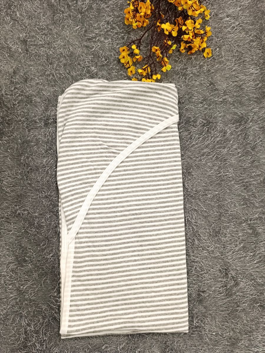 Baby Hood Towel- Ash Lines