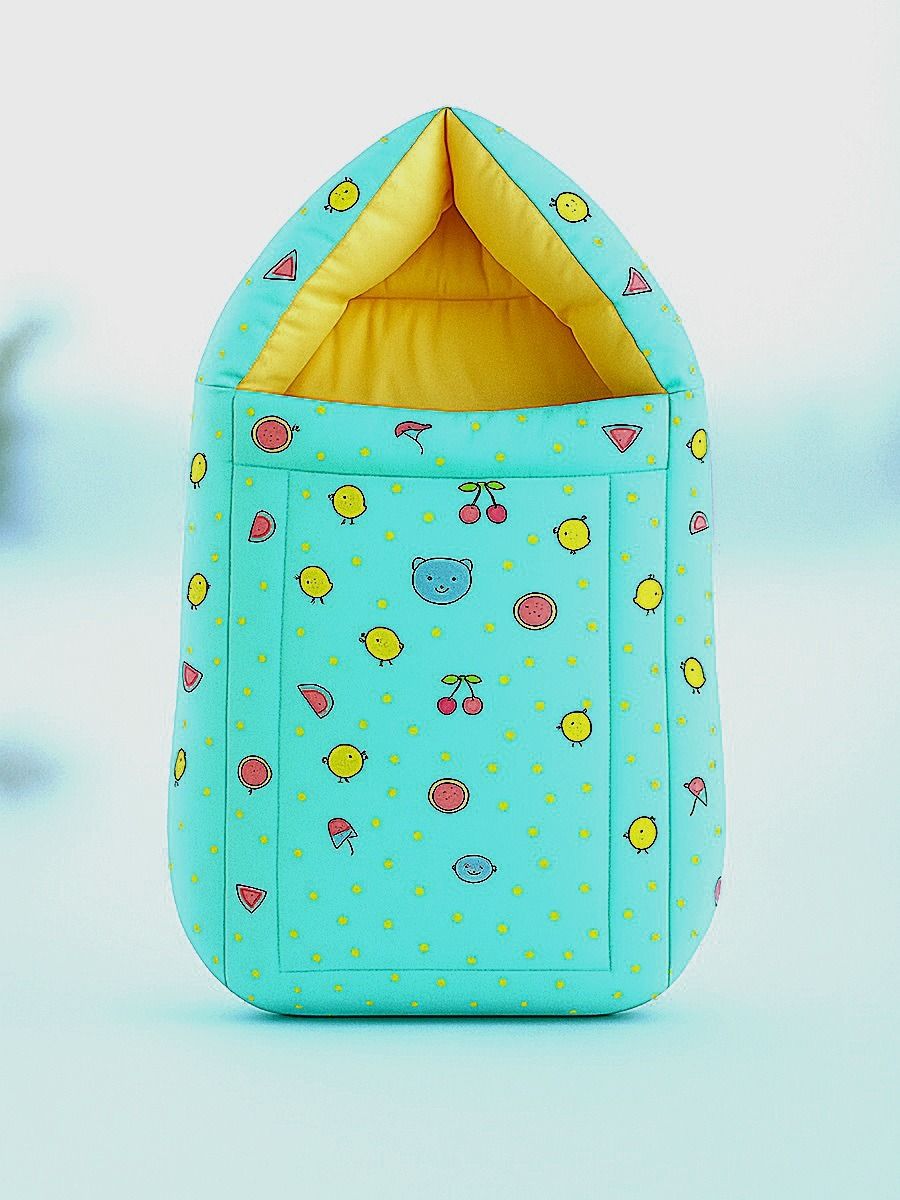 Ziva Double Shade Baby Bed Fruit Print Blue