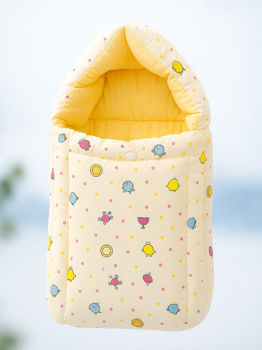 Ziva Double Shade Baby Bed Fruit Print Yellow