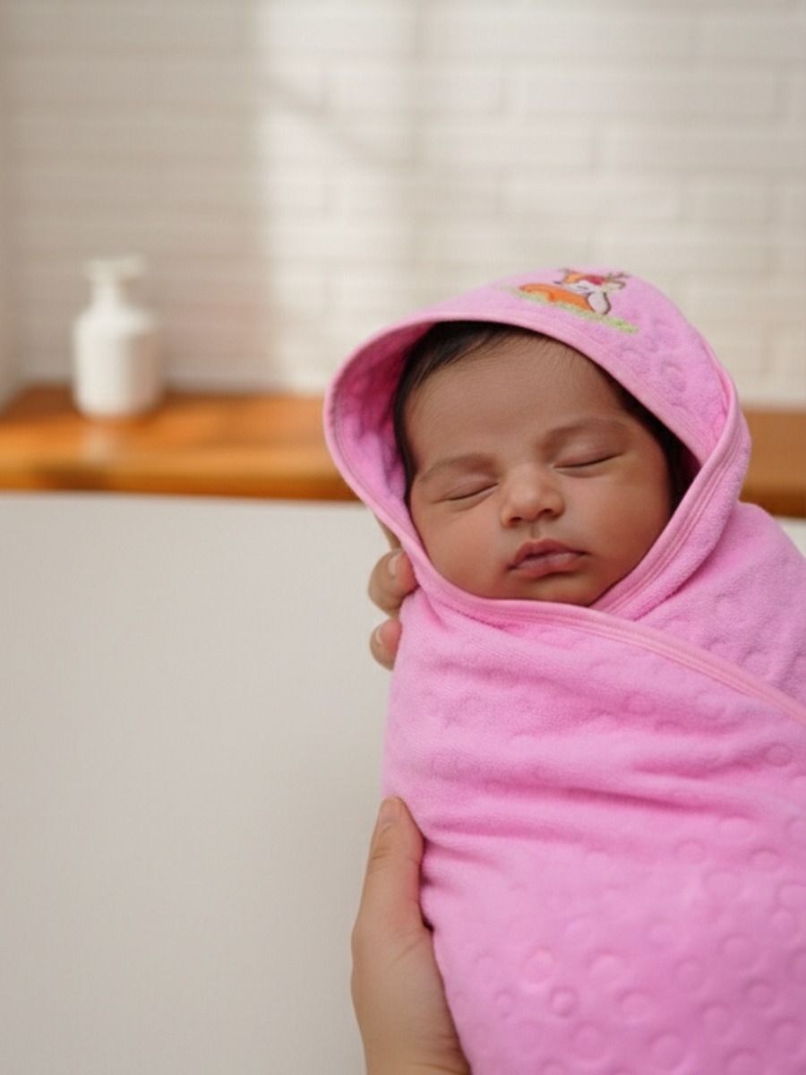Baby Hood Towel Dark Pink