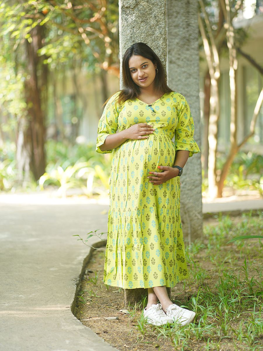 Maternity Midi Dress (Green) ZIVAMOMS