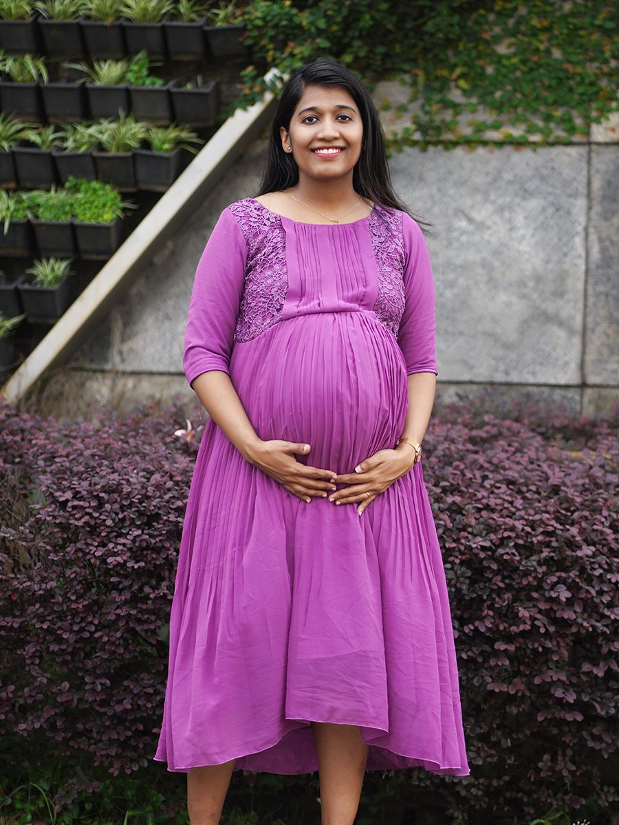 Maternity Partywear Gown- Purple