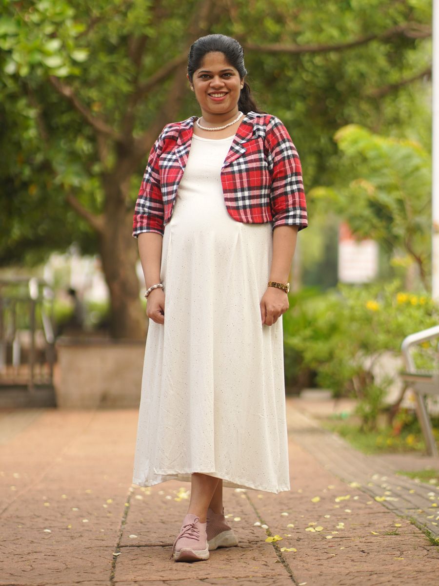 Maternity Midi Sleeveless Dress with Jacket