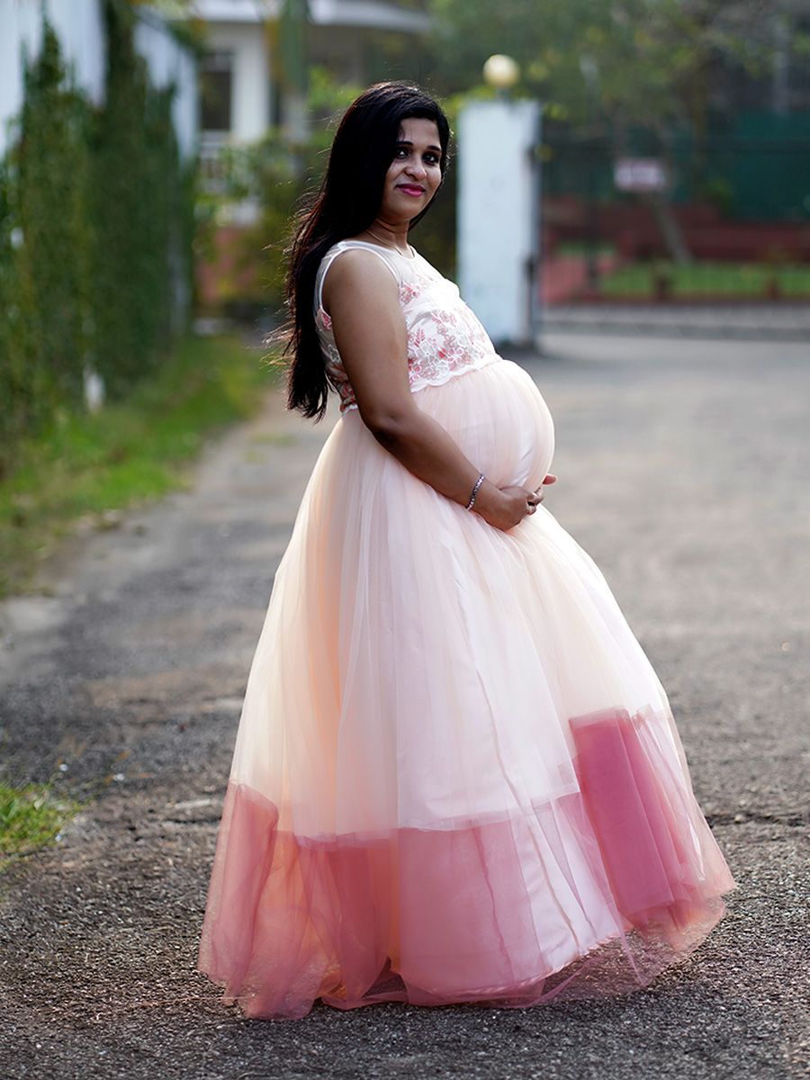 Baby Shower Dress Peach Net