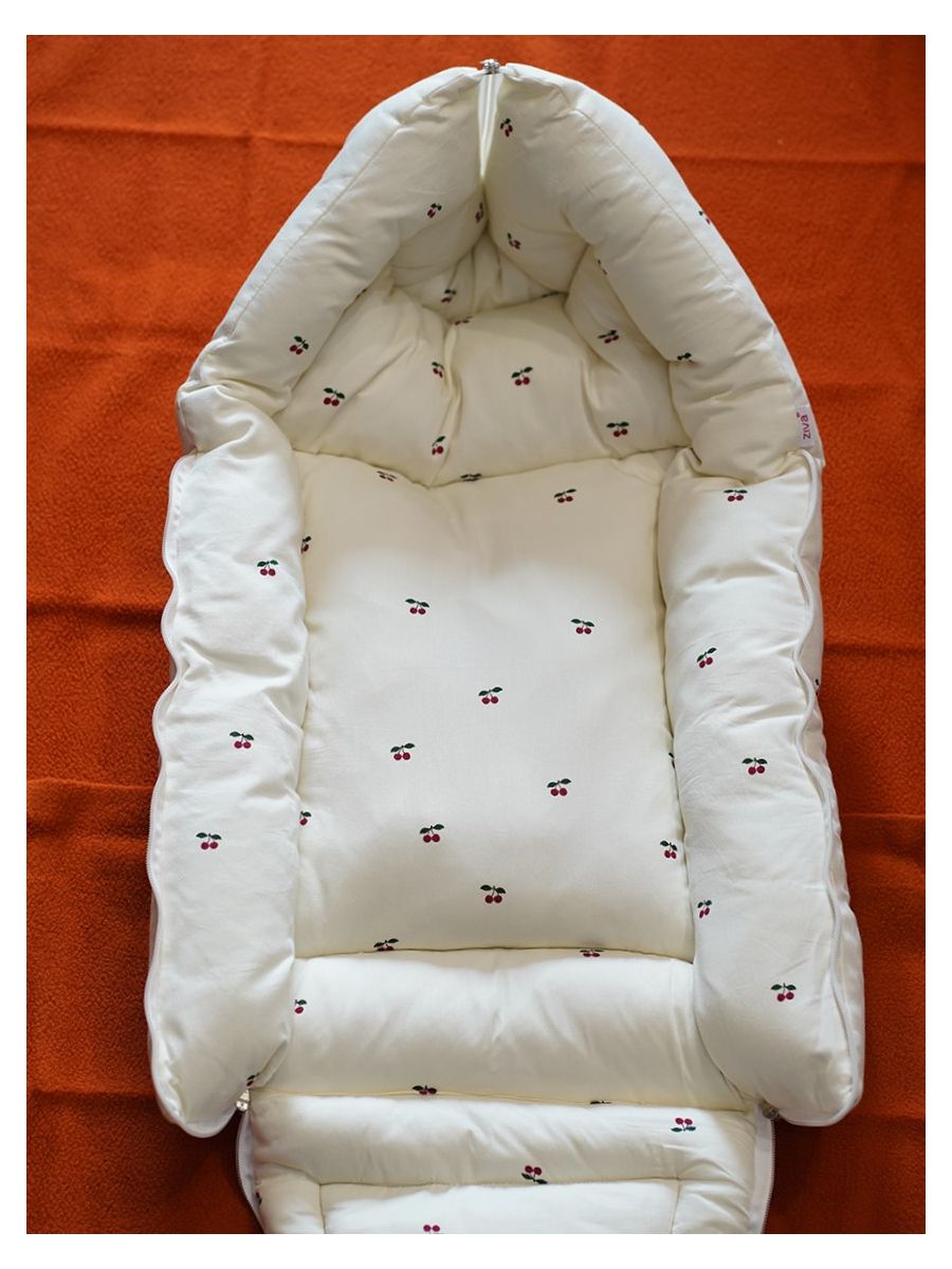 Organic Newborn Baby Bed- Cherry Offwhite