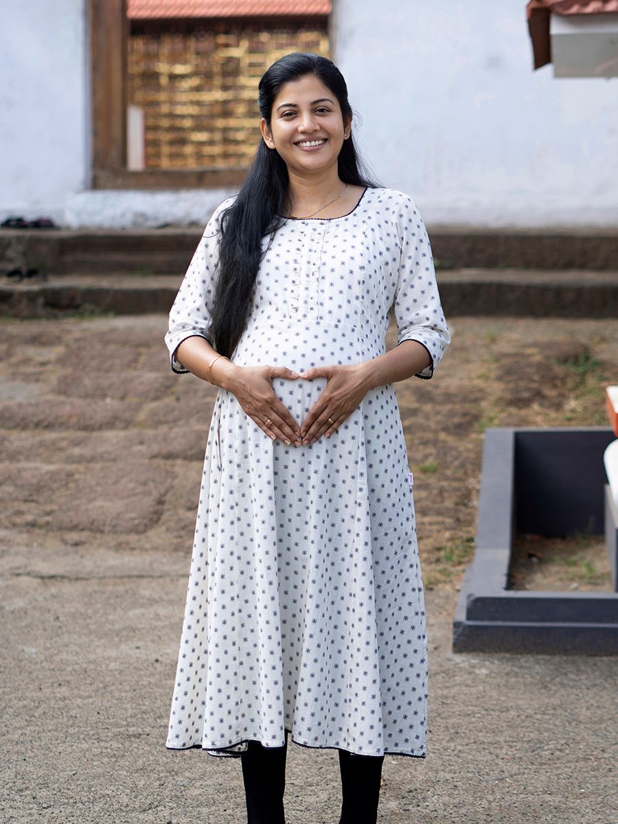 Maternity Kurta - Skylar Offwhite