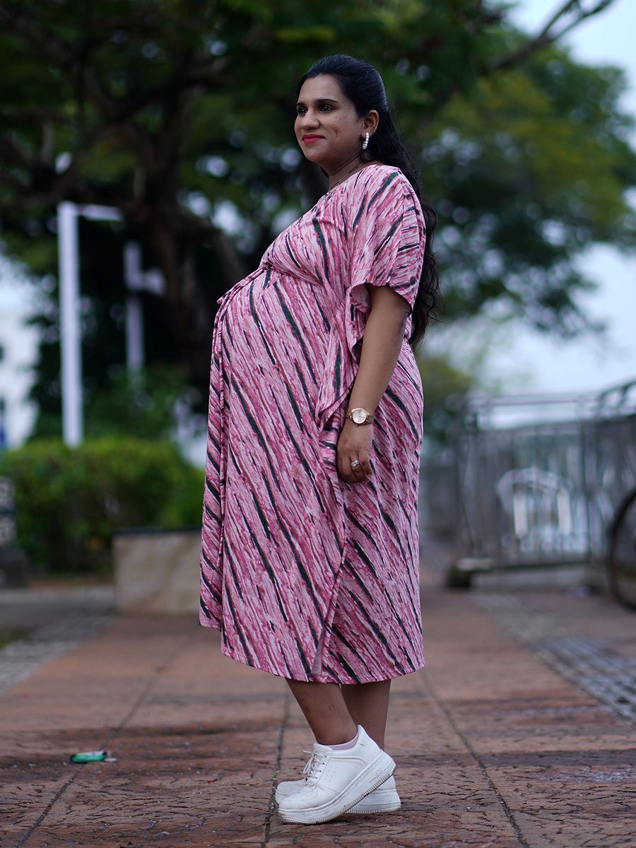 Maternity Short Knitted Kaftan Dress
