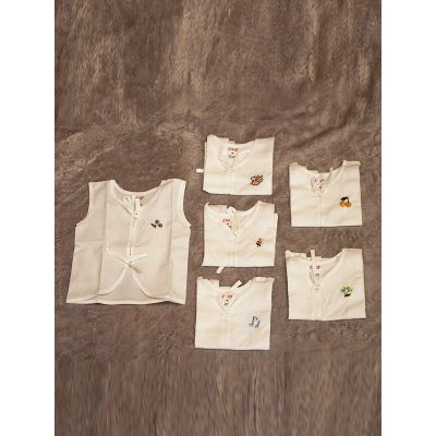 Baby Cotton Embroidered Jabla 6 Pcs
