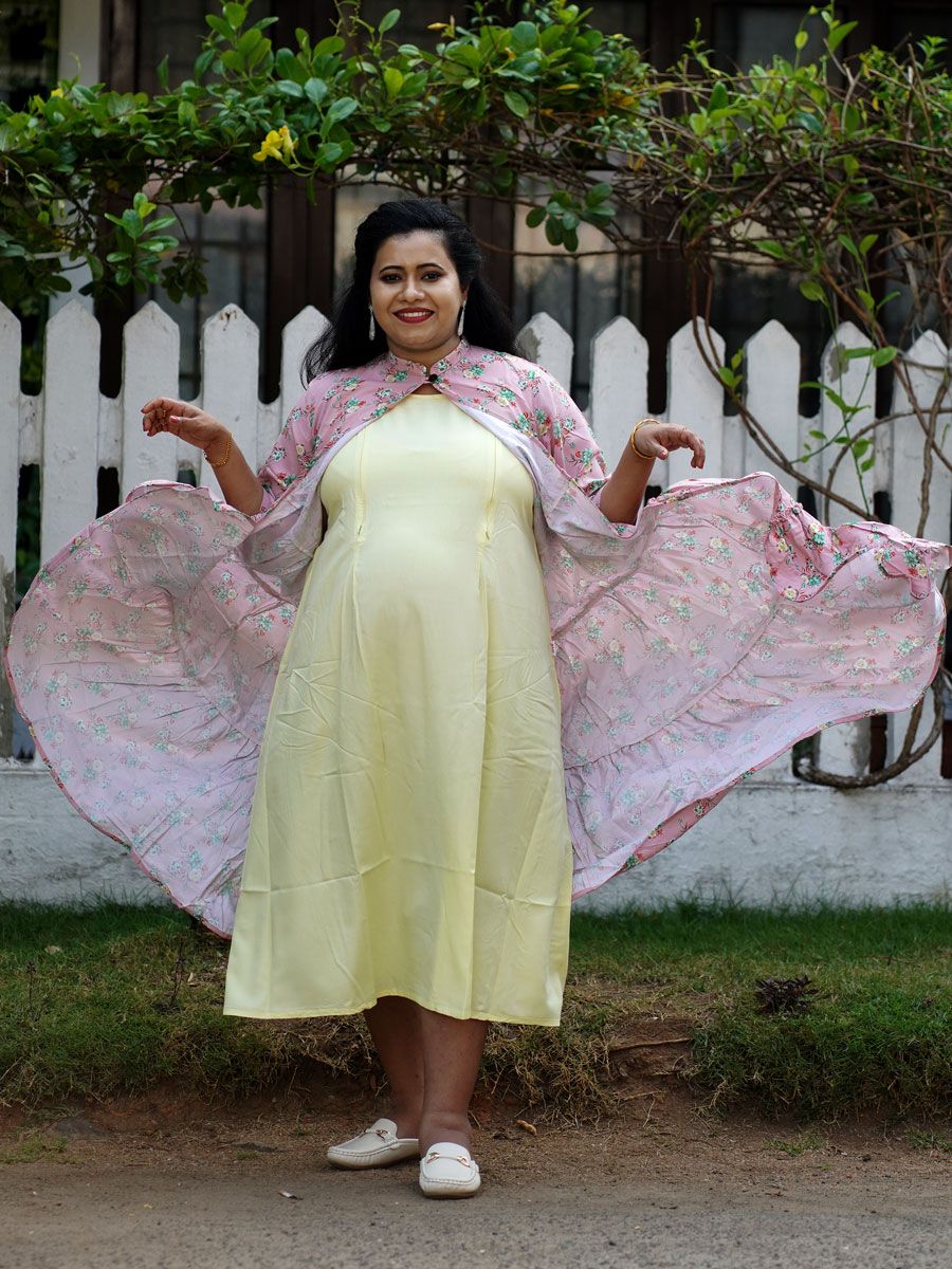 Maternity Sleeveless Dress With Jacket - Olivia Peach