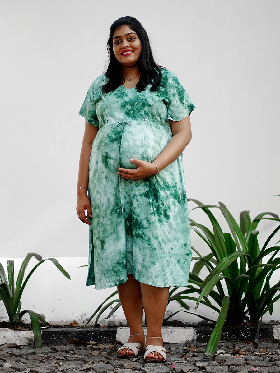 Maternity Kaftan Short Night Gown - Bex D Green