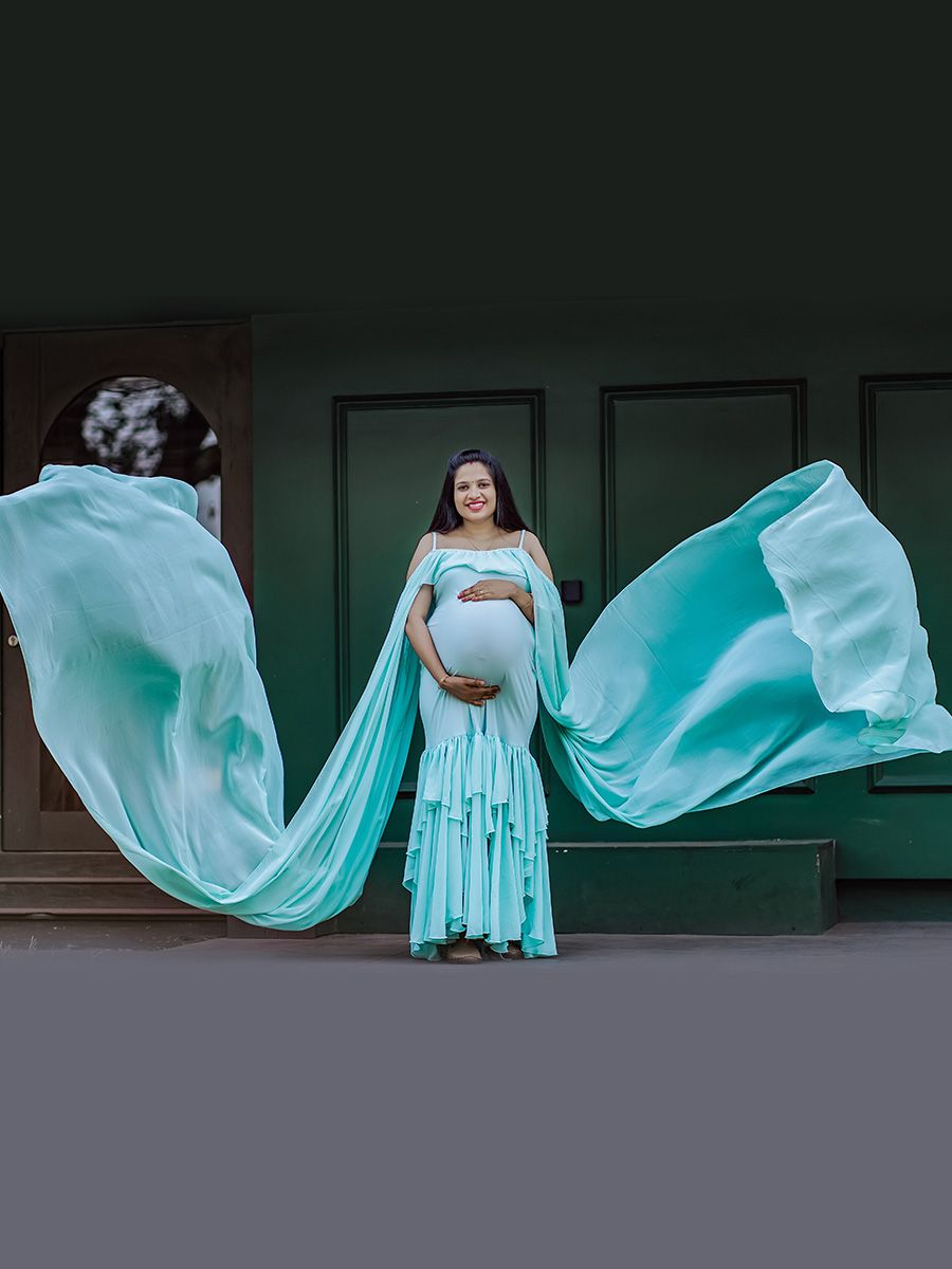 Baby Shower knit + georgette gown