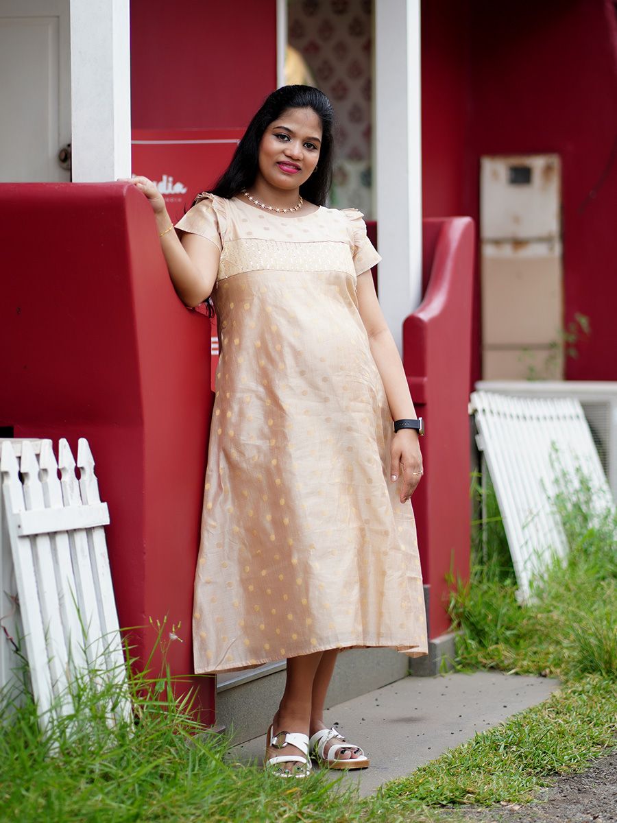 Maternity Short Dress - Onam Jael Cream