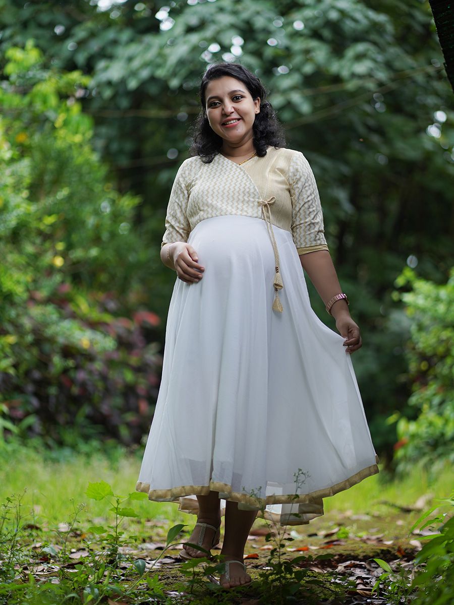 Maternity Short Dress - Onam Emily Offwhite 1