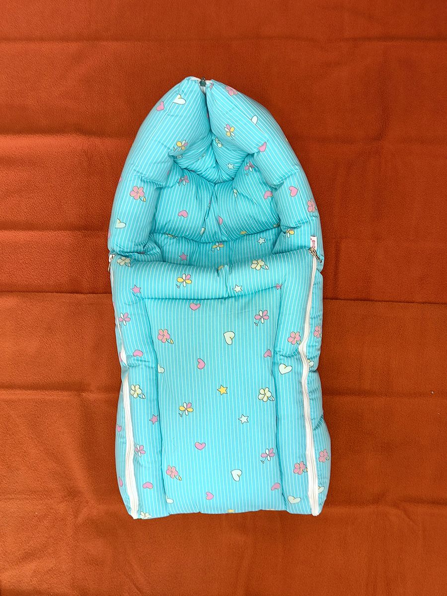 Newborn Baby Bed- Flower Blue