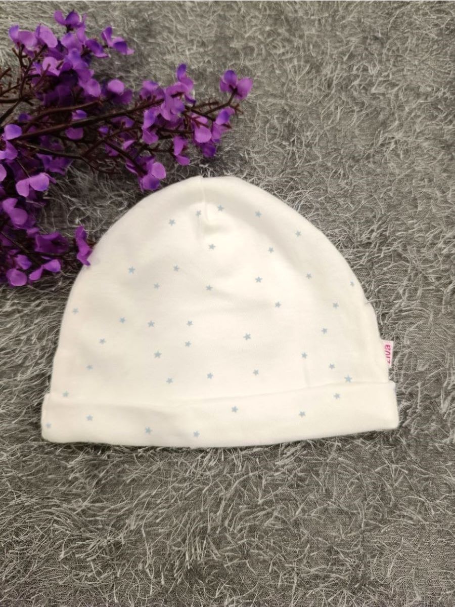 Baby Boy Sleepsuit/Cap- White Blue Star