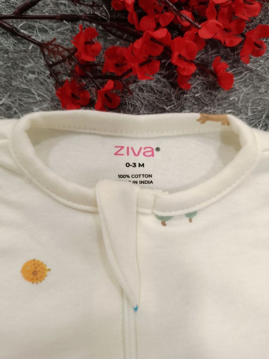 Baby Boy Sleepsuit/Cap- White Multi Print