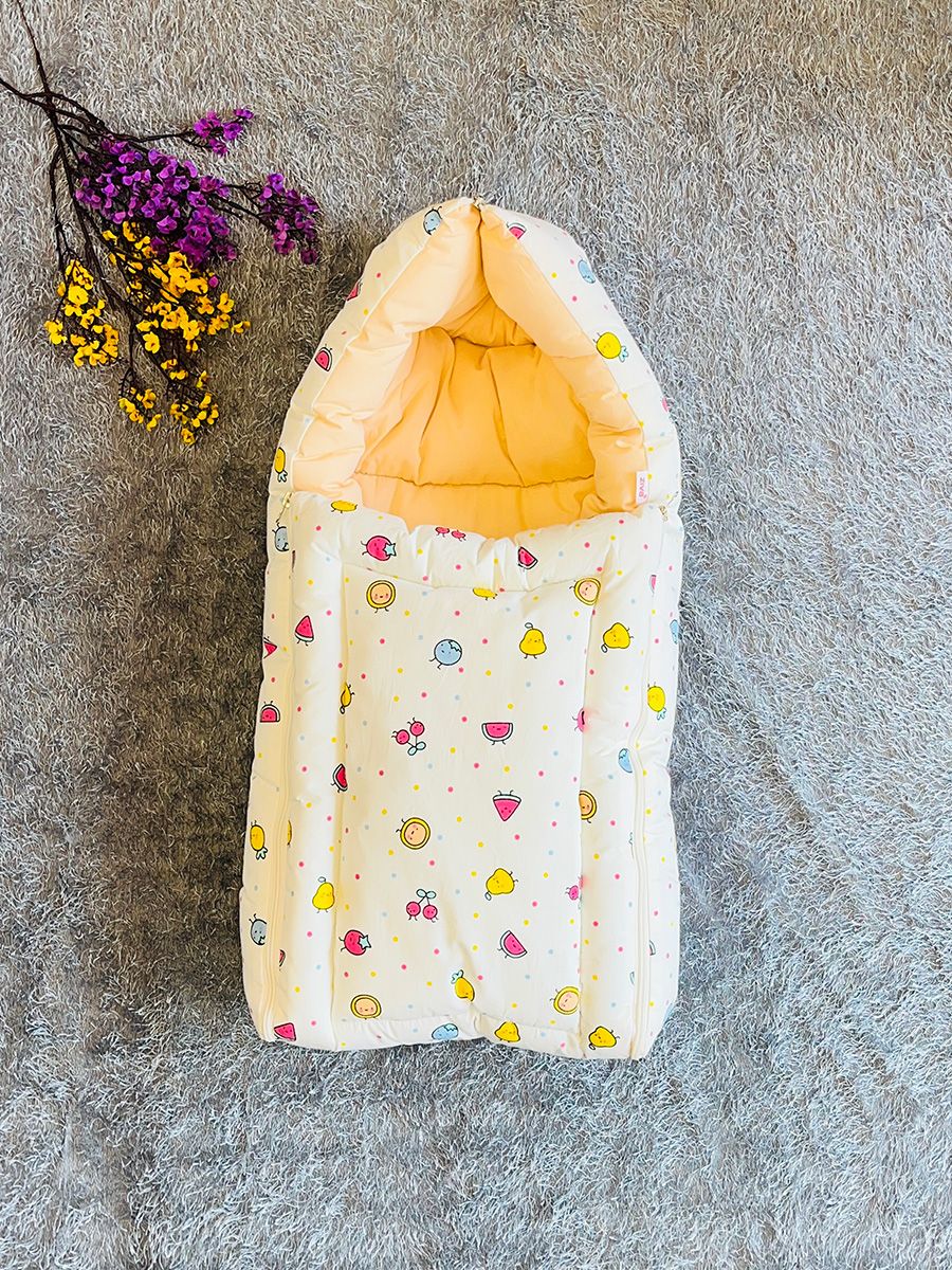 Ziva Double Shade Baby Bed Fruit Print Yellow