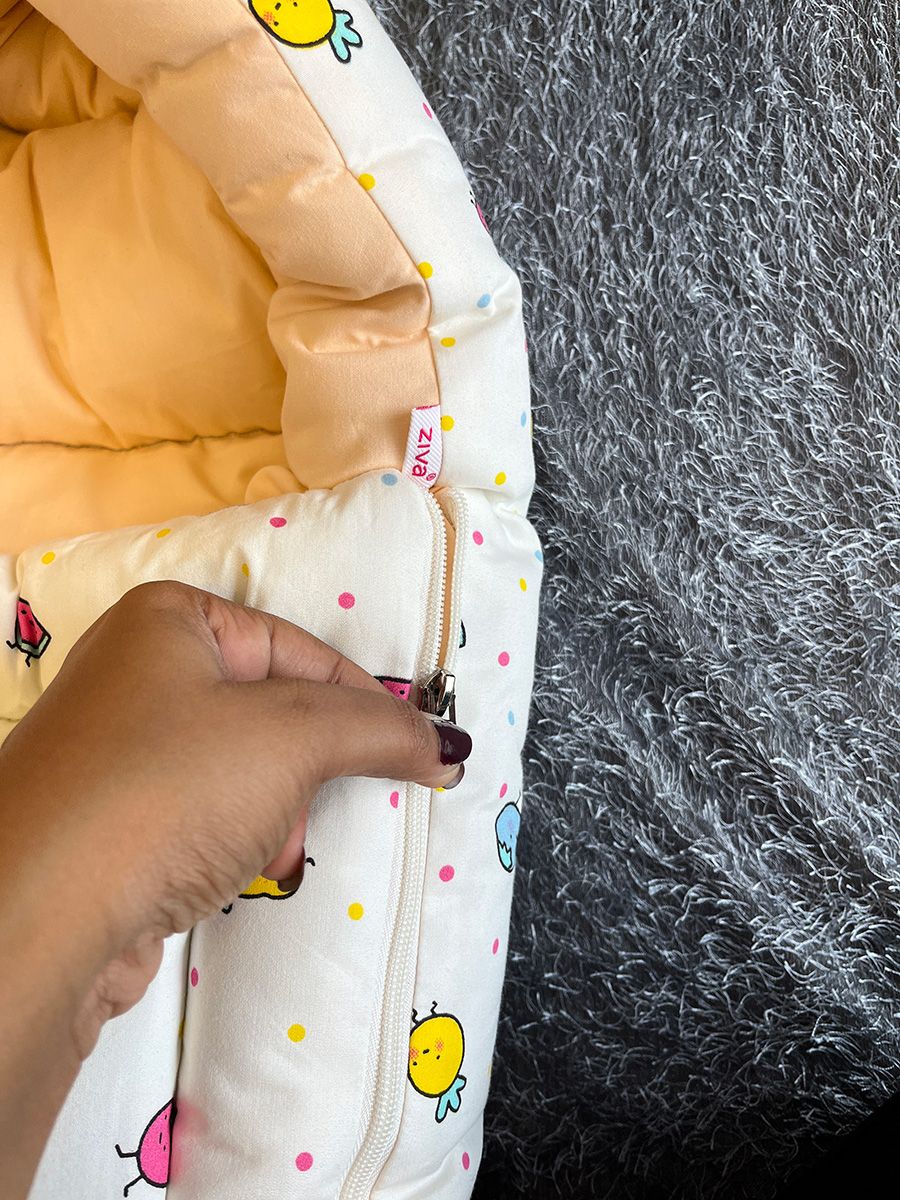 Ziva Double Shade Baby Bed Fruit Print Yellow