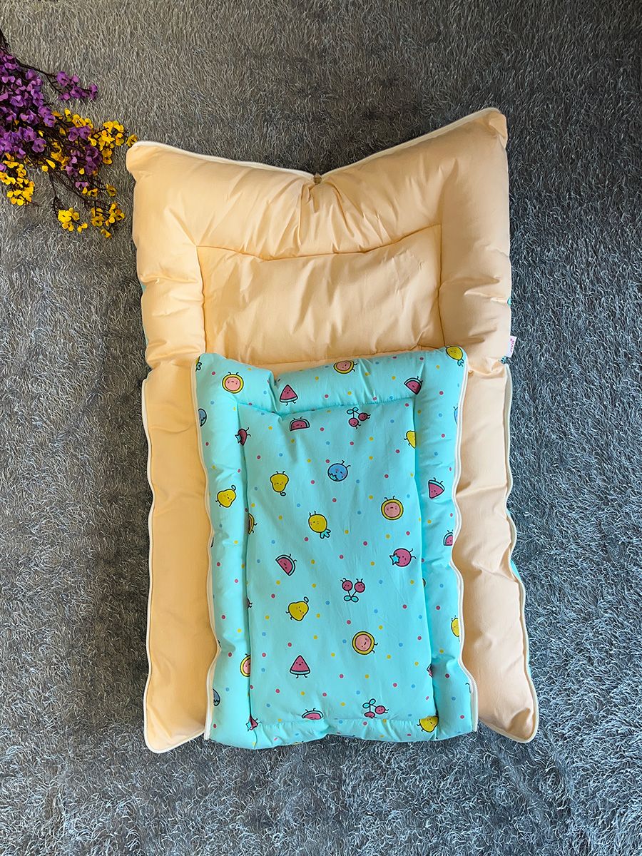 Ziva Double Shade Baby Bed Fruit Print Blue