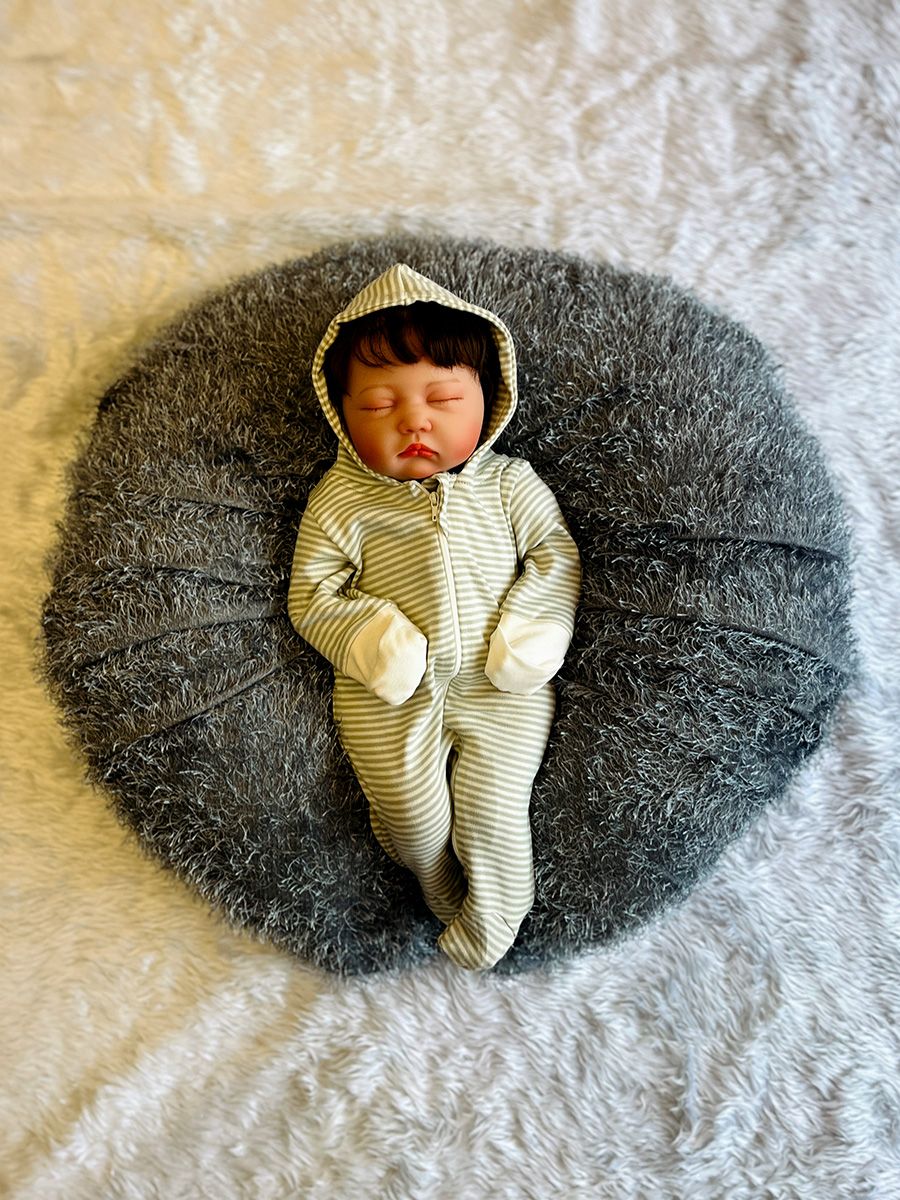 Baby Hooded SleepSuit Grey