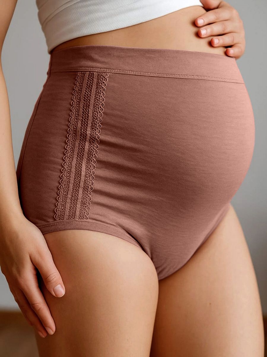 Maternity High Waist Modal Panty Brown