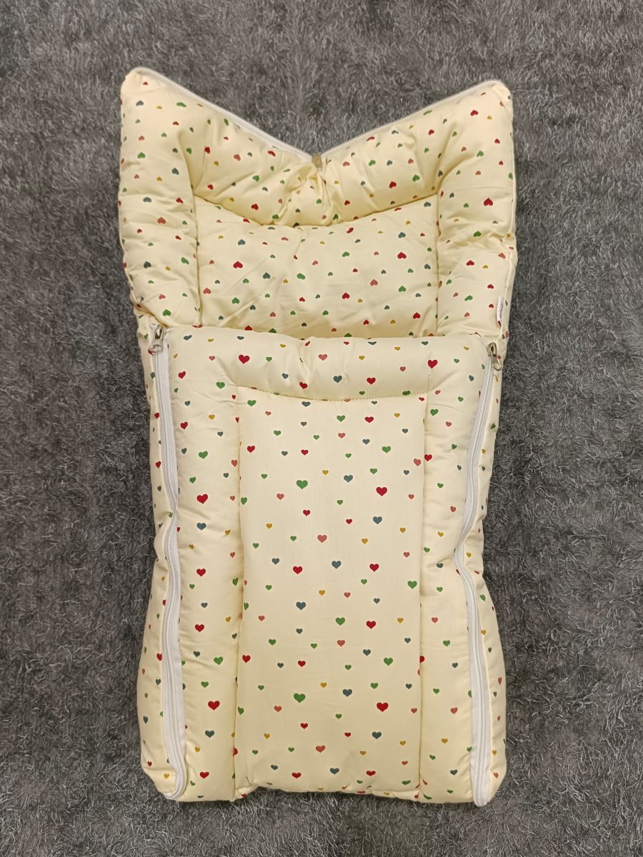 Premature Organic Baby Bed- Heart Offwhite