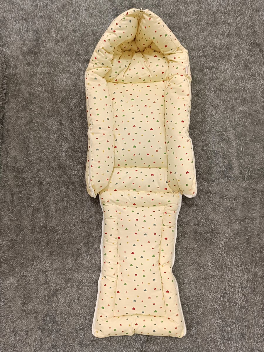 Premature Organic Baby Bed- Heart Offwhite