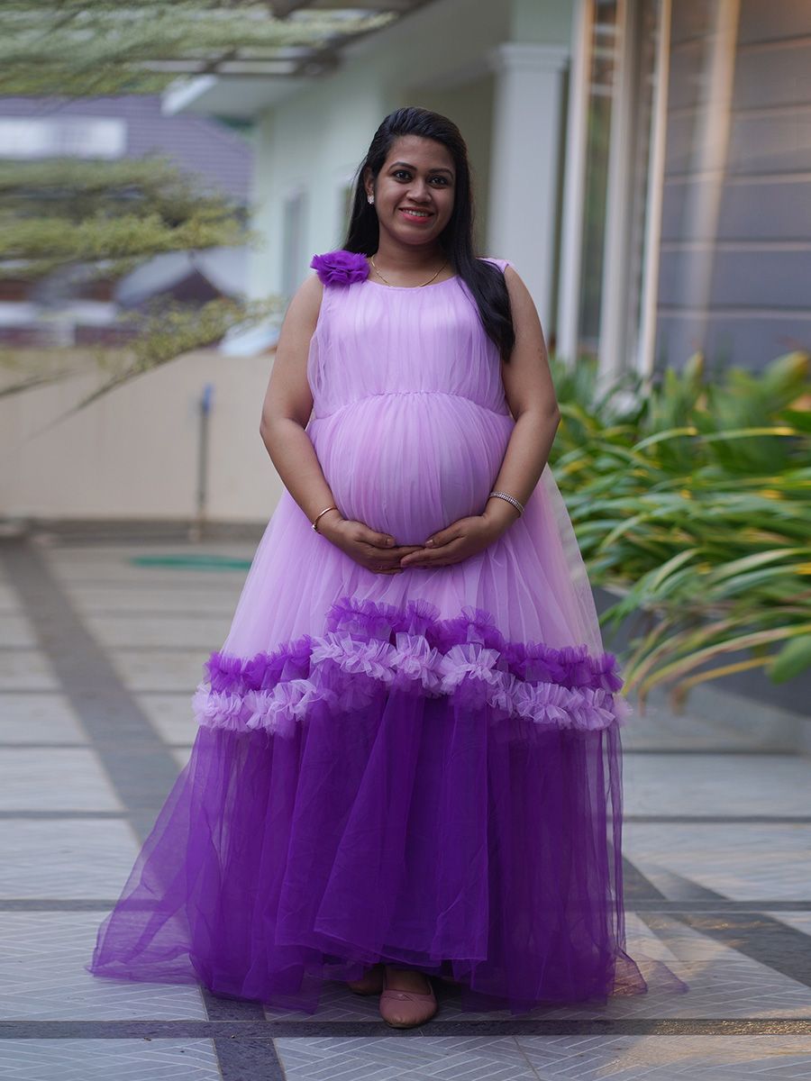 Baby Shower Dress Double color Lavender