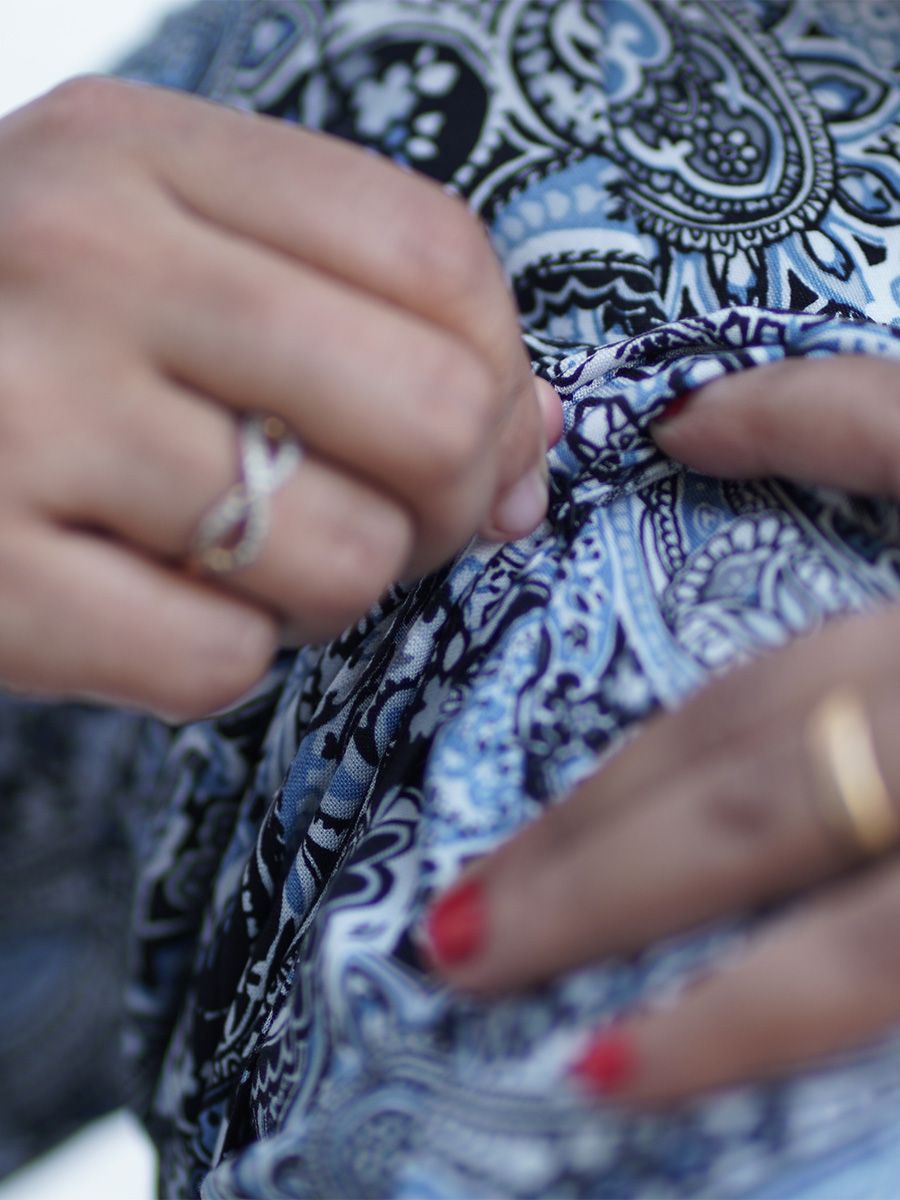 Maternity Full Night Gown-  (Blue)