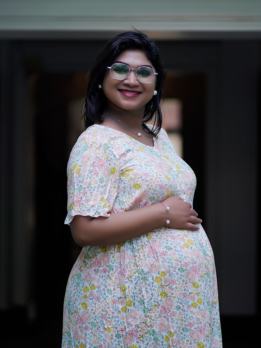 Maternity Full Night Gown- Nima offwhite