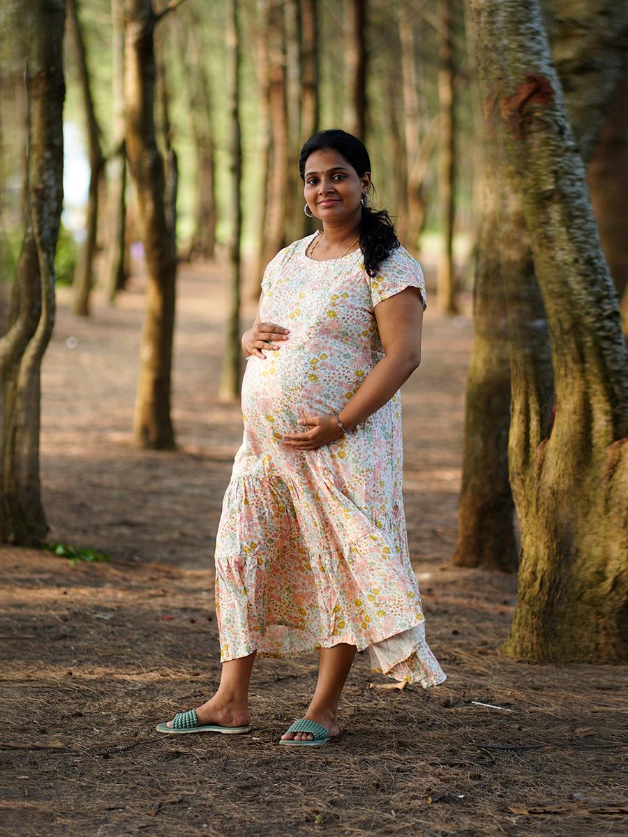 Maternity Short Night Gown- Joelle Off White