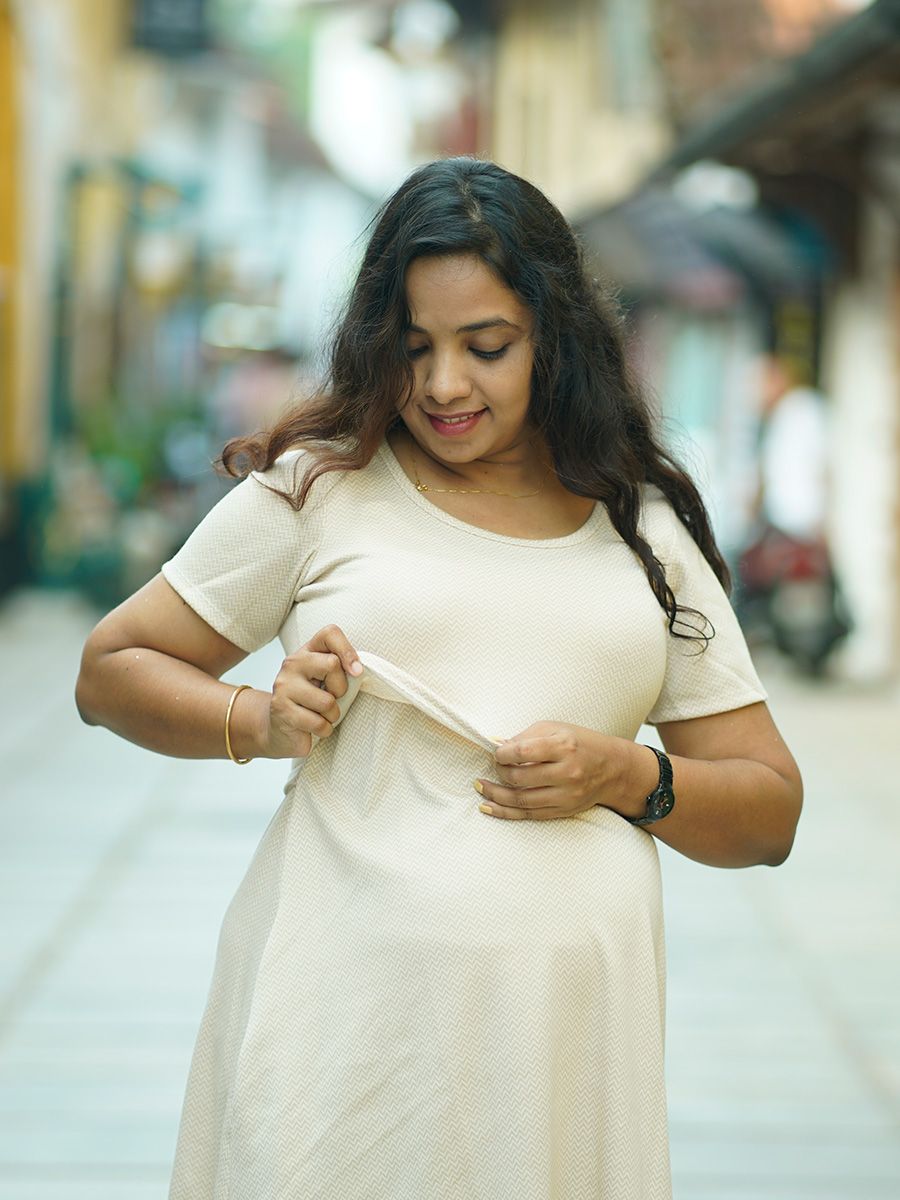 Maternity Short Zipless Dress-  Gilda L Grey