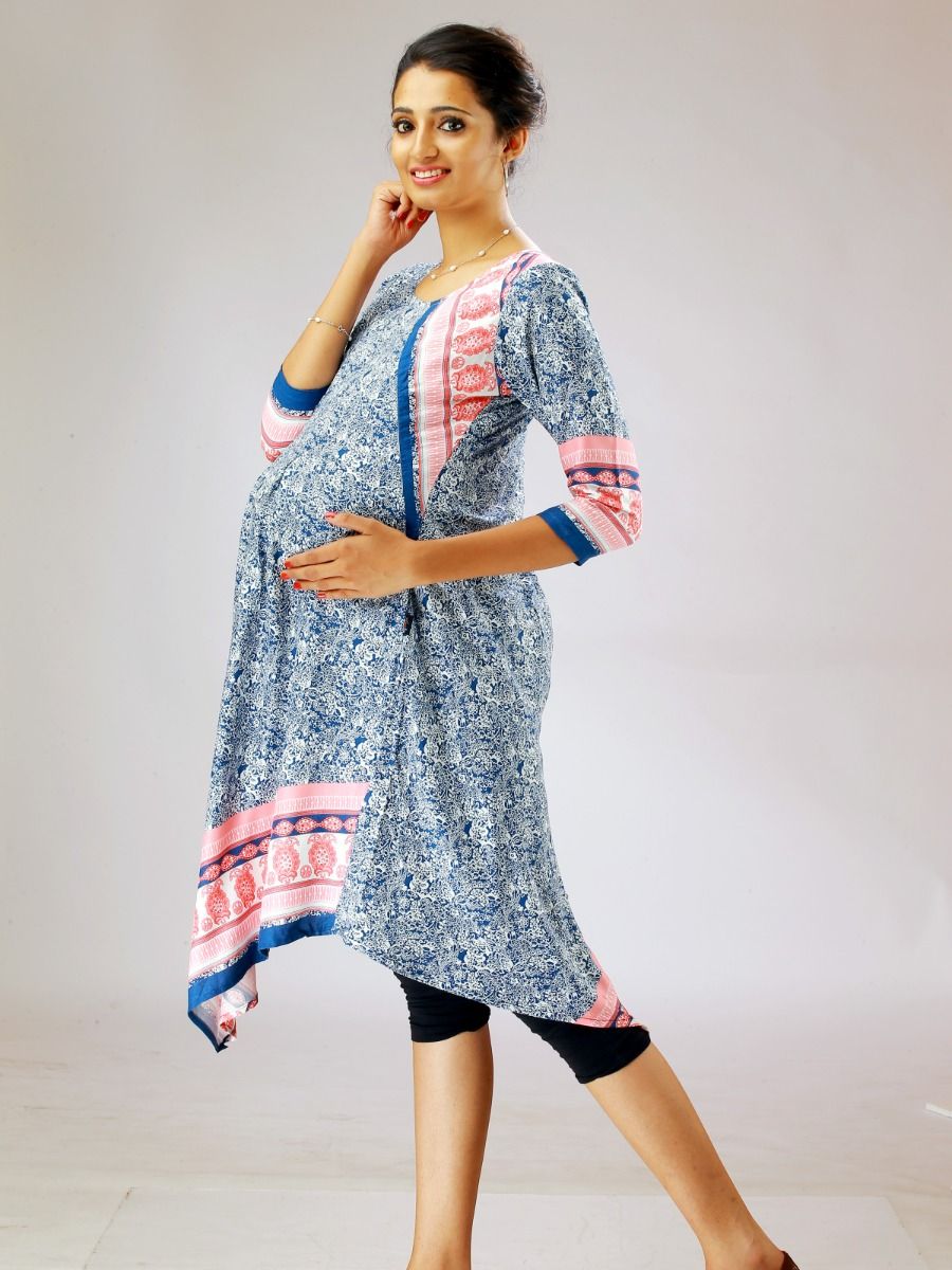 Nursing Kurta Printed (Kriti Pink)