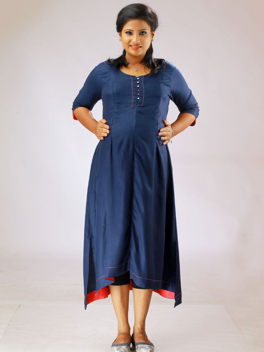 Nursing Top Blue Short Slit (Lax Blue)