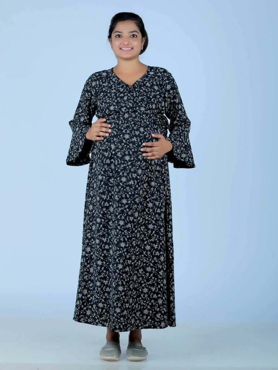 Maternity Maxi Dress (Deeksha Black)