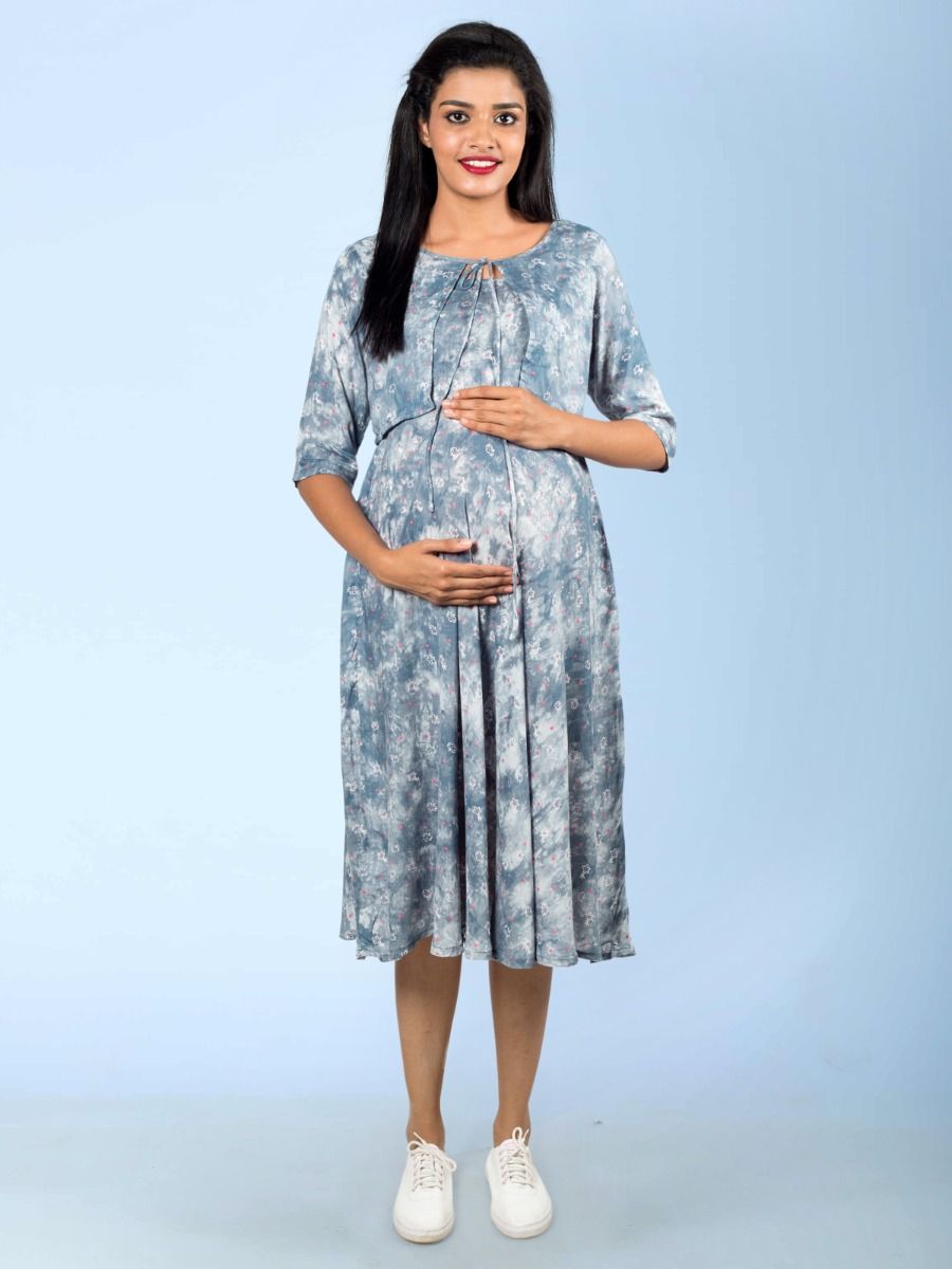 Maternity Midi Floral Dress (Pallavi)
