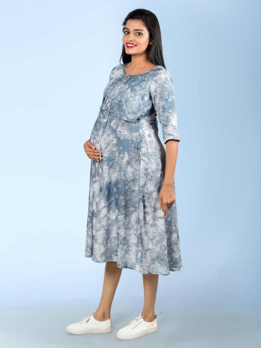 Maternity Midi Floral Dress (Pallavi)