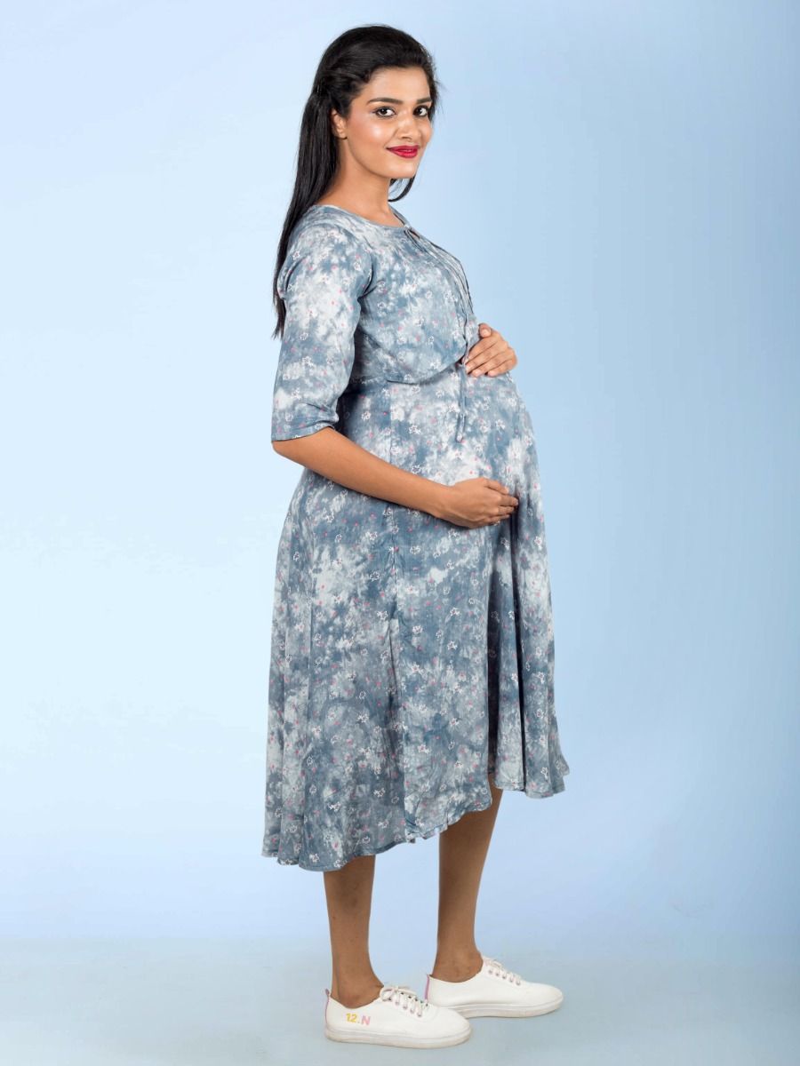 Maternity Midi Floral Dress (Pallavi)