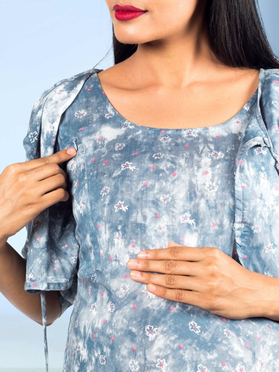 Maternity Midi Floral Dress (Pallavi)