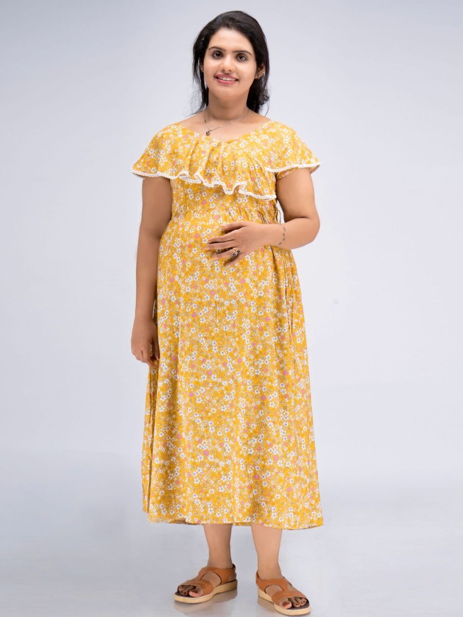 Maternity Nightie Short Brisa Yellow