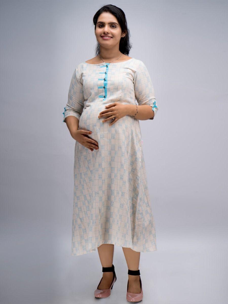 Maternity Midi Dress Geet Blue